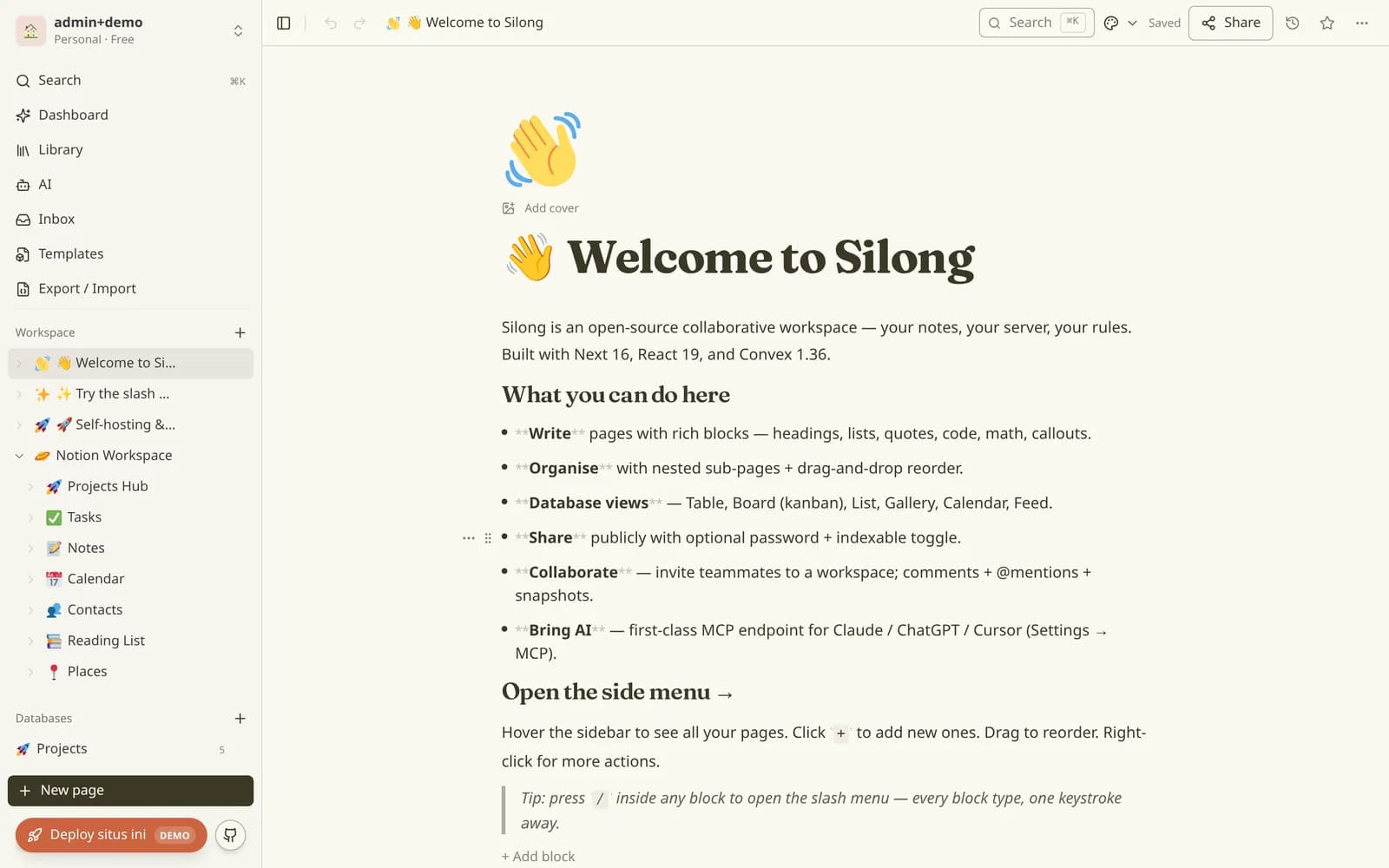 Open Silong block editor