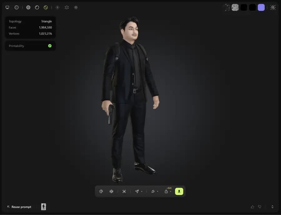 Generated 3D body mesh result