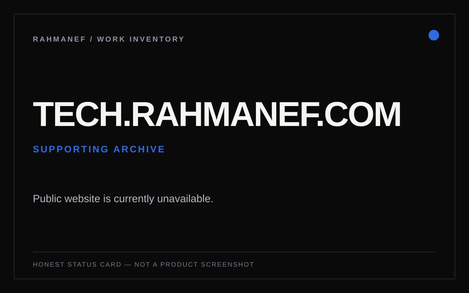 Preview visual Tech — rahmanef